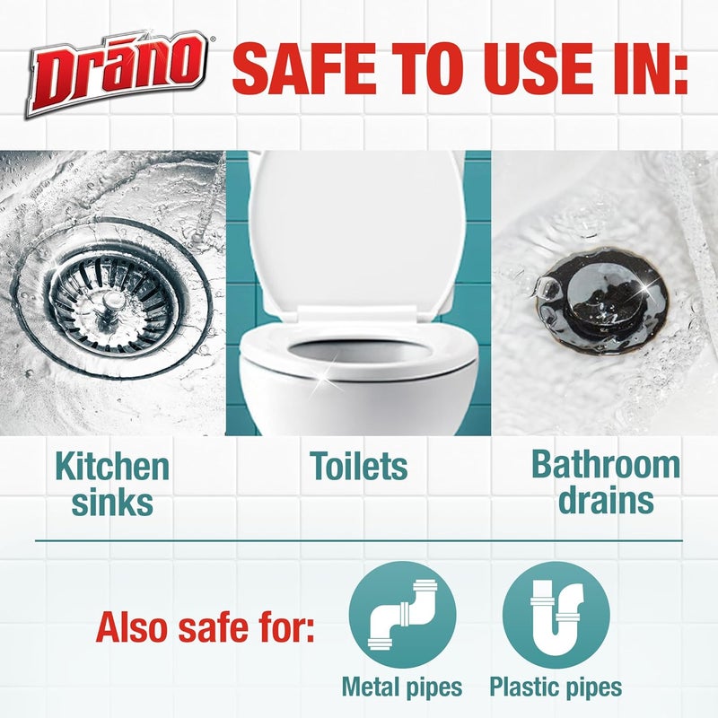 Drano Max Build Up Remover Drain Cleaner, Great for Clog Prevention, Commercial Line, 60 oz - Image 5